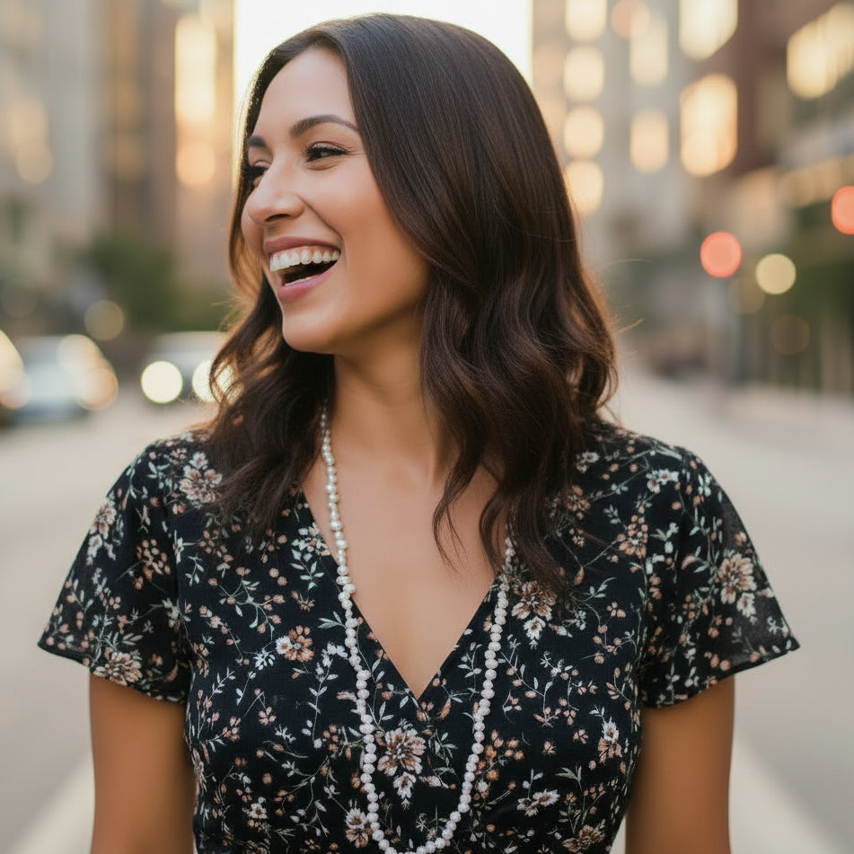 Lena Skadegard Jewels | Freshwater Pearl Button Necklace | Firecracker
