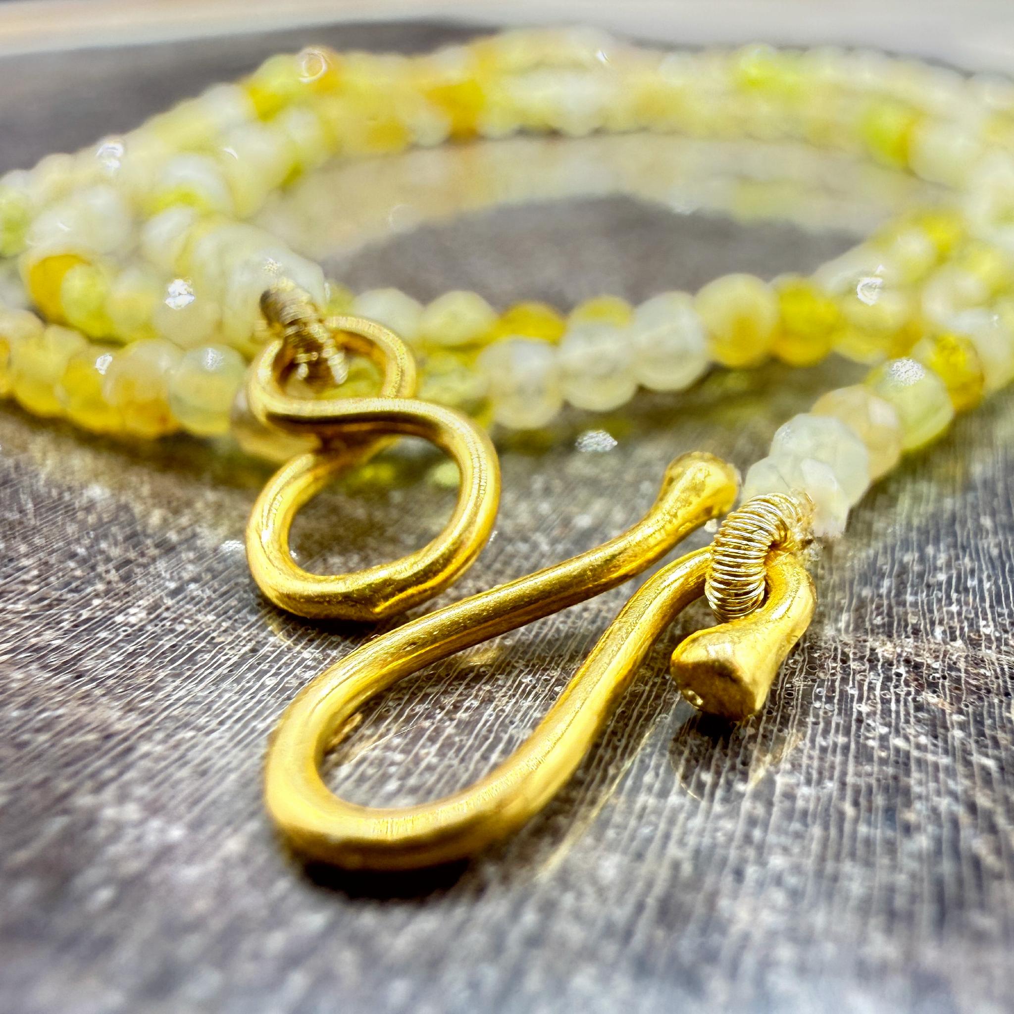 Lena Skadegard Jewels | Green Garnet + 9k Gold Gemstone Necklace  | Firecracker
