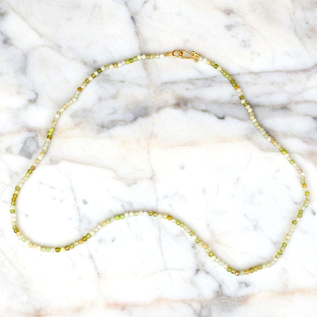 Lena Skadegard Jewels | Green Garnet + 9k Gold Gemstone Necklace  | Firecracker