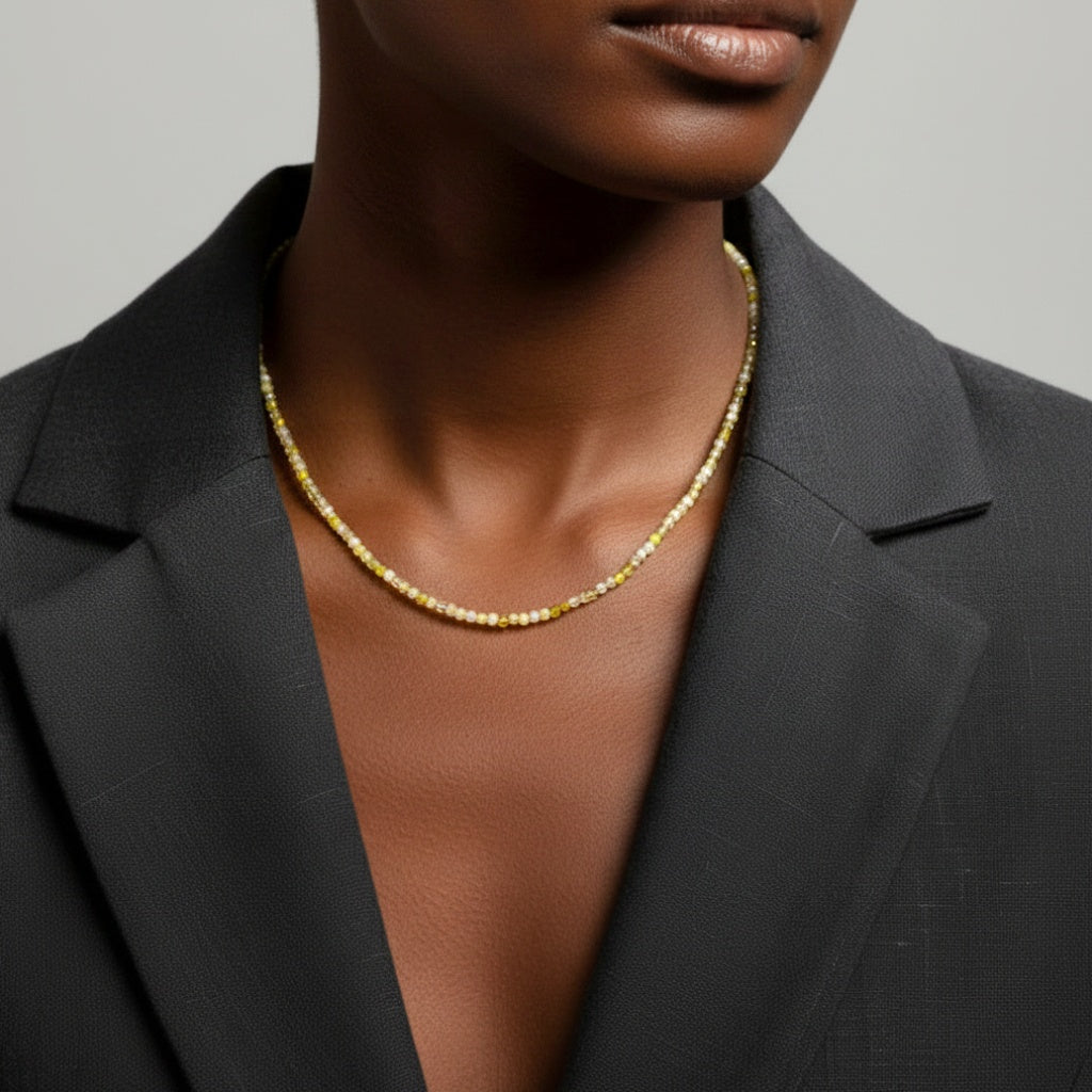 Lena Skadegard Jewels | Green Garnet + 9k Gold Gemstone Necklace  | Firecracker