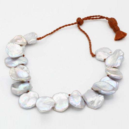 Lena Skadegard Jewels | Grey Keshi Pearl Tassel Bracelet | Firecracker