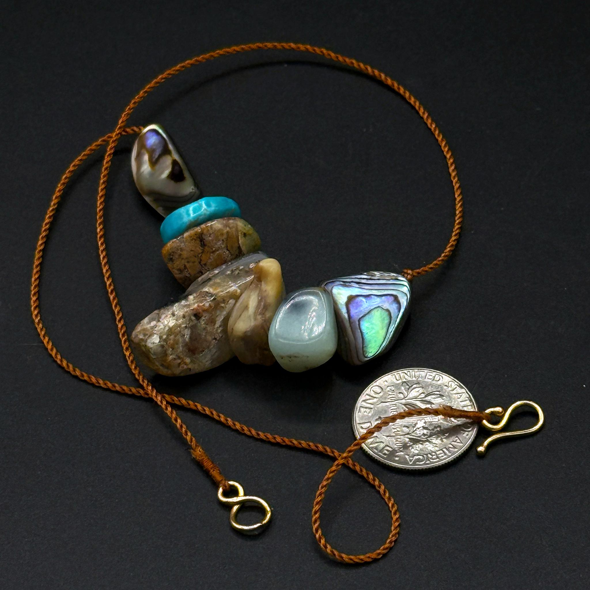 Lena Skadegard Jewels | Peruvian Opal, Abolene + 9k Gold Gemstone Necklace | Firecracker