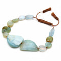 Lena Skadegard Jewels | Peruvian Opal + Aquamarine Gemstone Double Tassel Bracelet | Firecracker