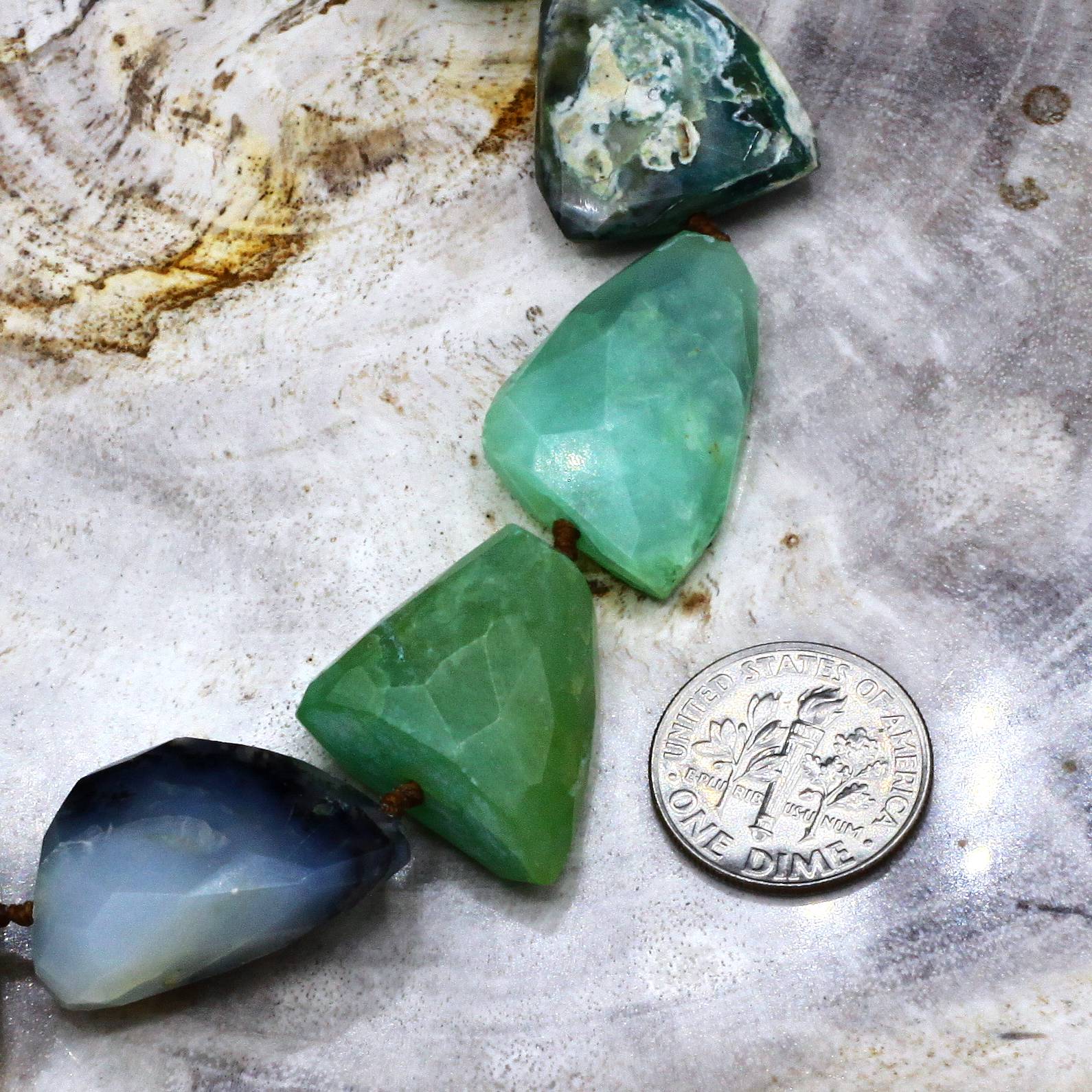 Lena Skadegard Jewels | Floating Peruvian Opal + 9k Gold Gemstone Necklace | Firecracker