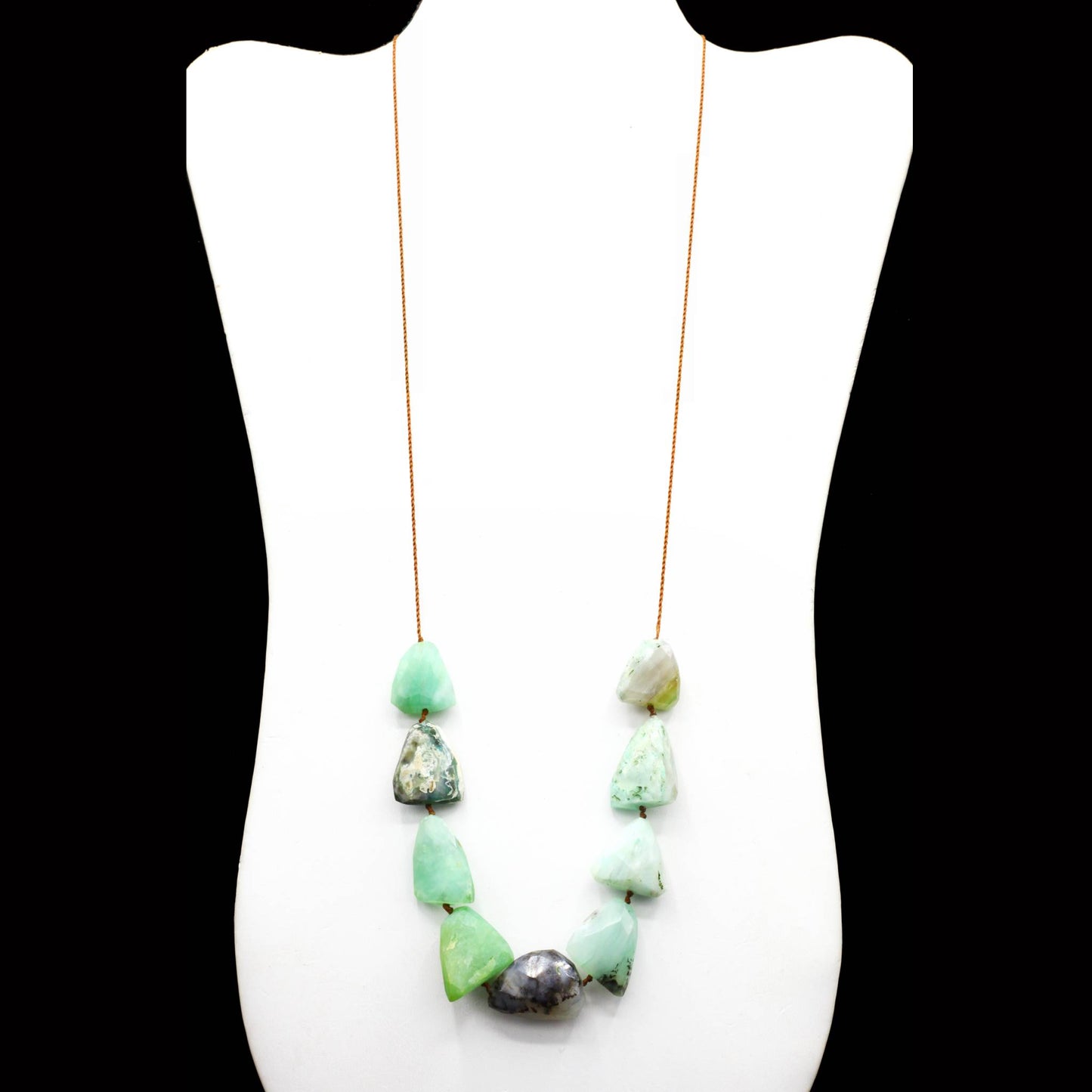 Lena Skadegard Jewels | Floating Peruvian Opal + 9k Gold Gemstone Necklace | Firecracker