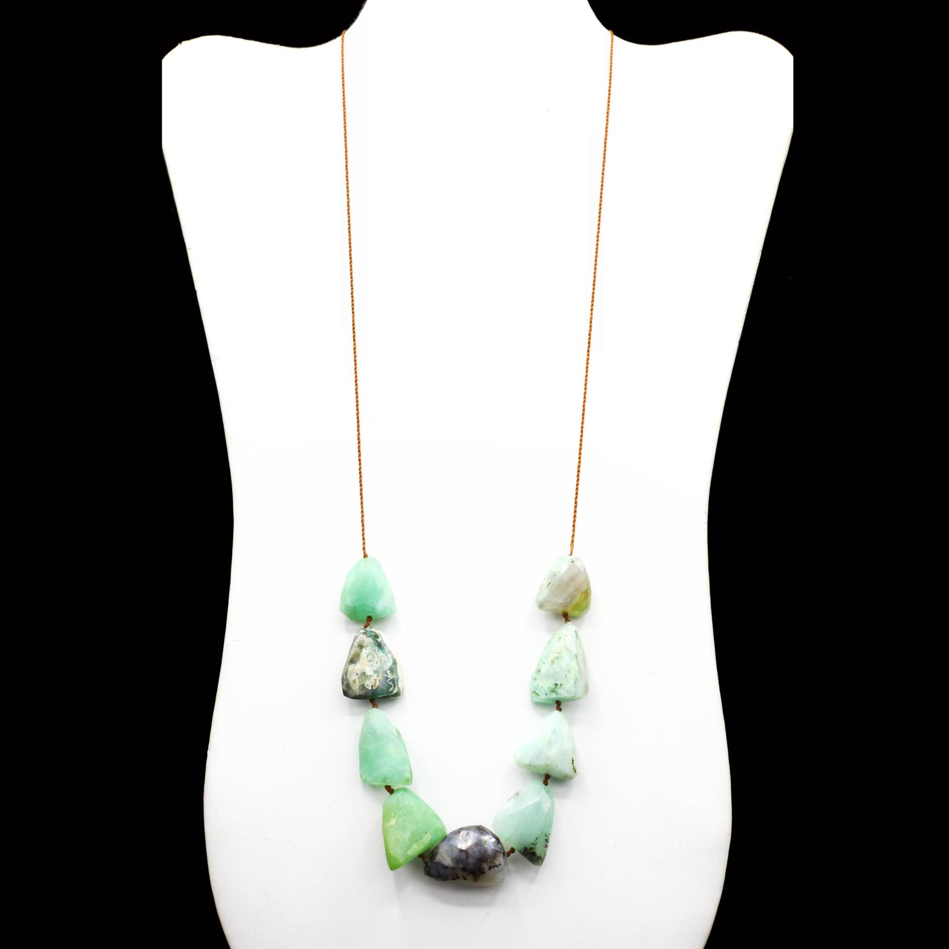 Lena Skadegard Jewels | Floating Peruvian Opal + 9k Gold Gemstone Necklace | Firecracker