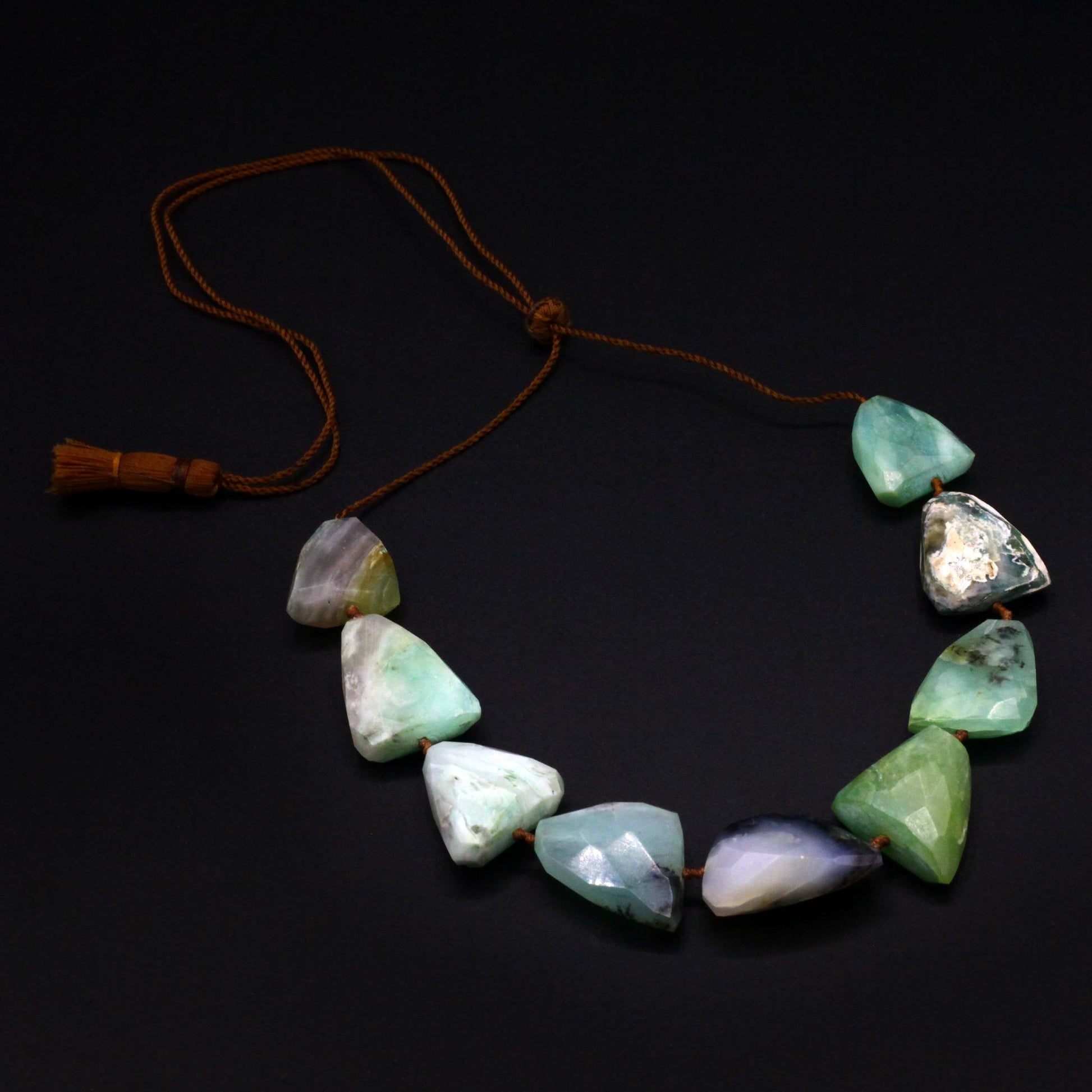 Lena Skadegard Jewels | Floating Peruvian Opal + 9k Gold Gemstone Necklace | Firecracker