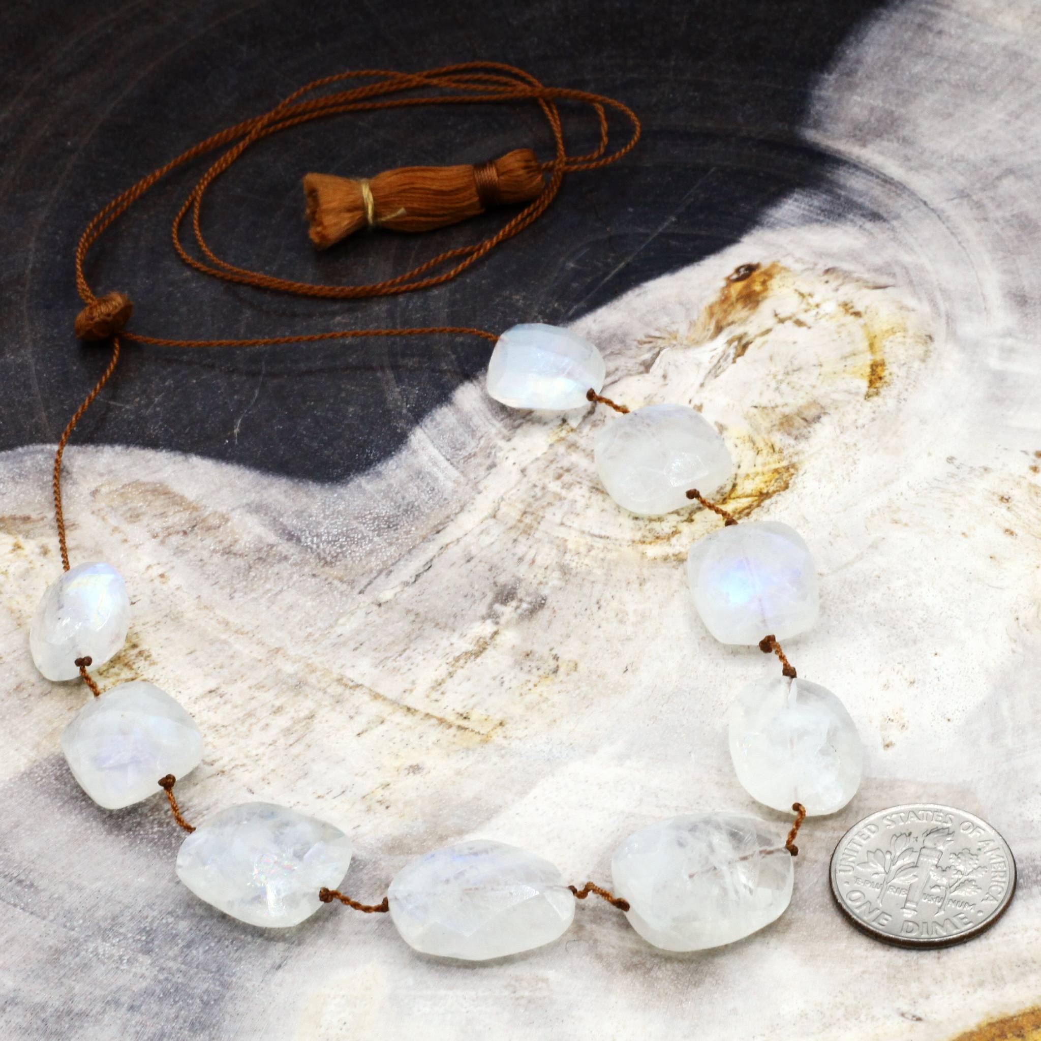 Lena Skadegard Jewels | Floating Large Moonstone Gemstone Necklace | Firecracker