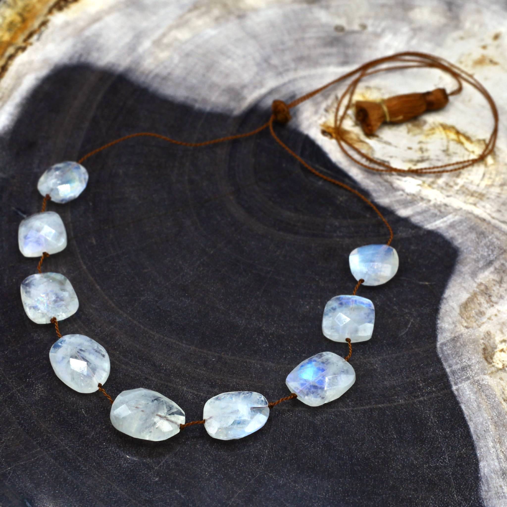Lena Skadegard Jewels | Floating Large Moonstone Gemstone Necklace | Firecracker