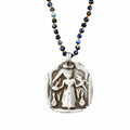 Lena Skadegard Jewels | Sterling Silver Durga + Sapphire Gemstone Pendant Necklace | Firecracker