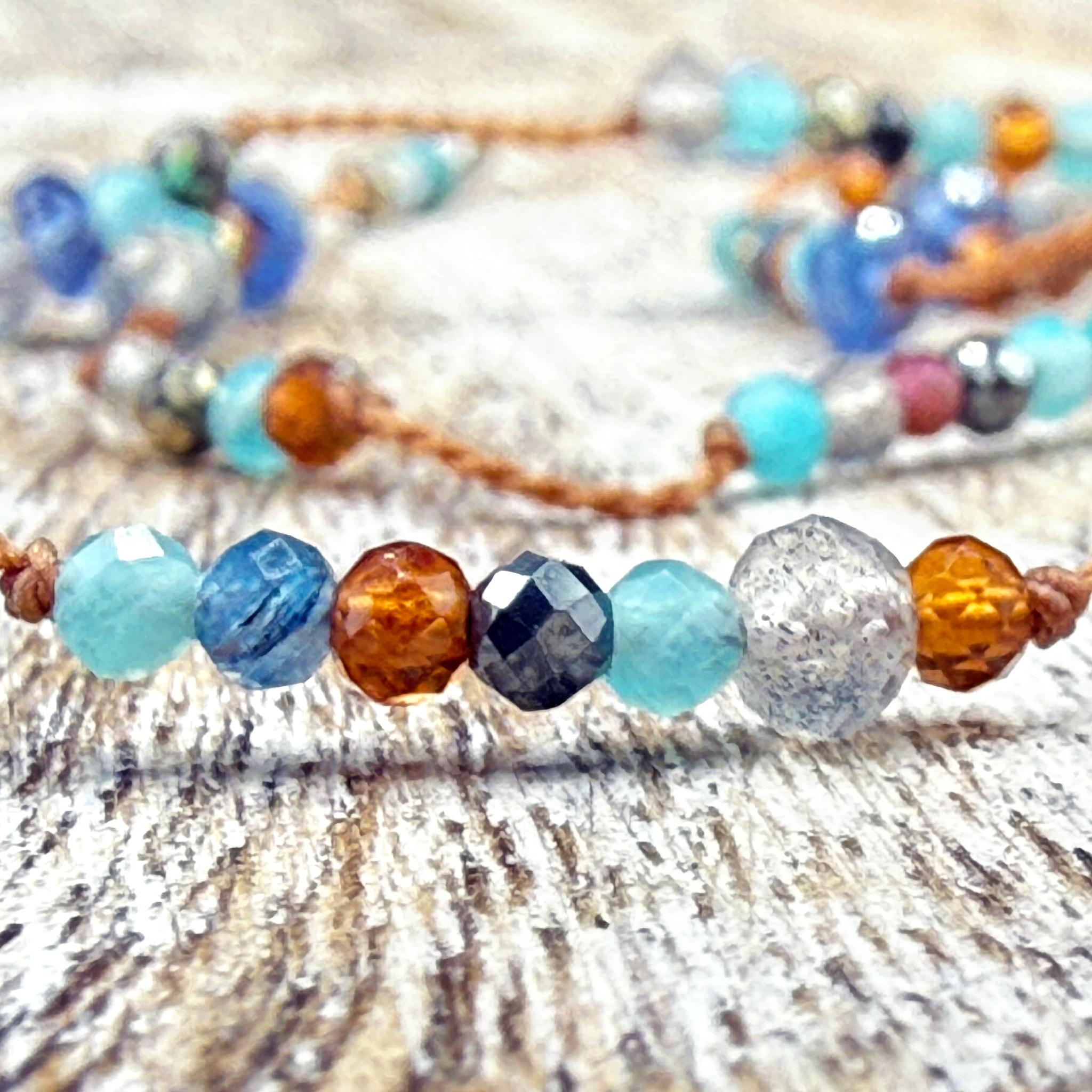 Lena Skadegard Jewels | Turquoise Pyrite Hessonite Gemstone Necklace | Firecracker