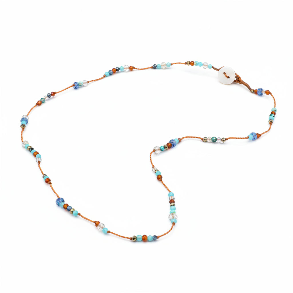 Lena Skadegard Jewels | Turquoise Pyrite Hessonite Gemstone Necklace | Firecracker
