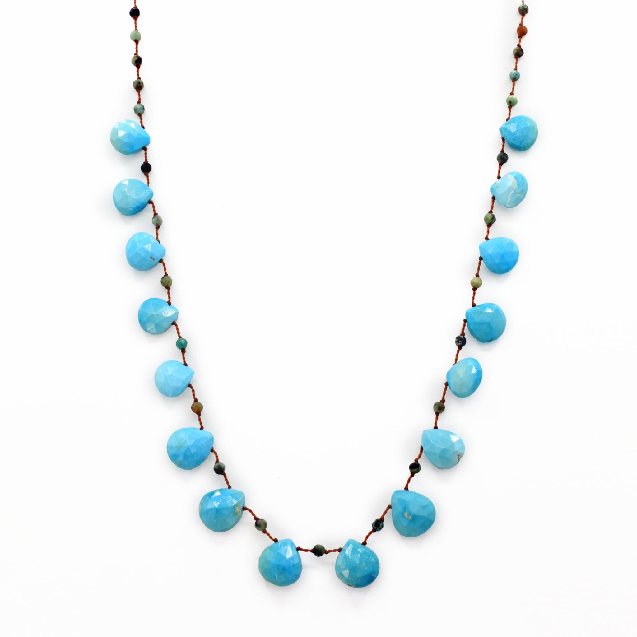 Lena Skadegard Jewels | Turquoise Teardrop + 9k Gold Gemstone Necklace | Firecracker
