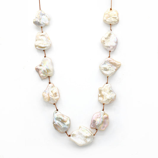 Lena Skadegard Jewelry | Floating Baroque Pearl Necklace | Firecracker