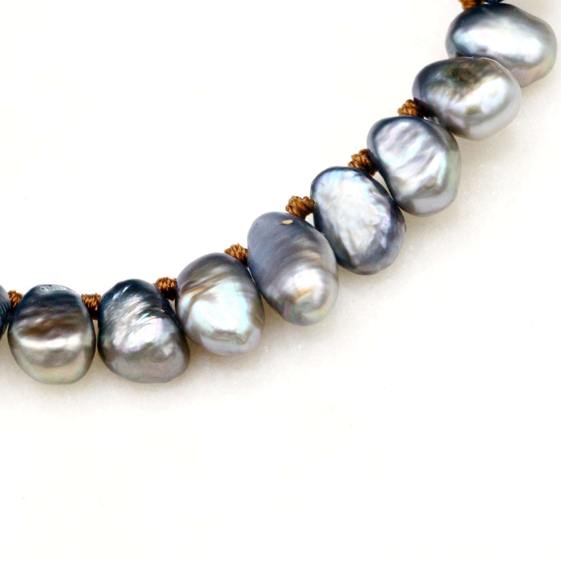 Lena Skadegard Jewels | Floating Grey Pearl Tassel Necklace | Firecracker