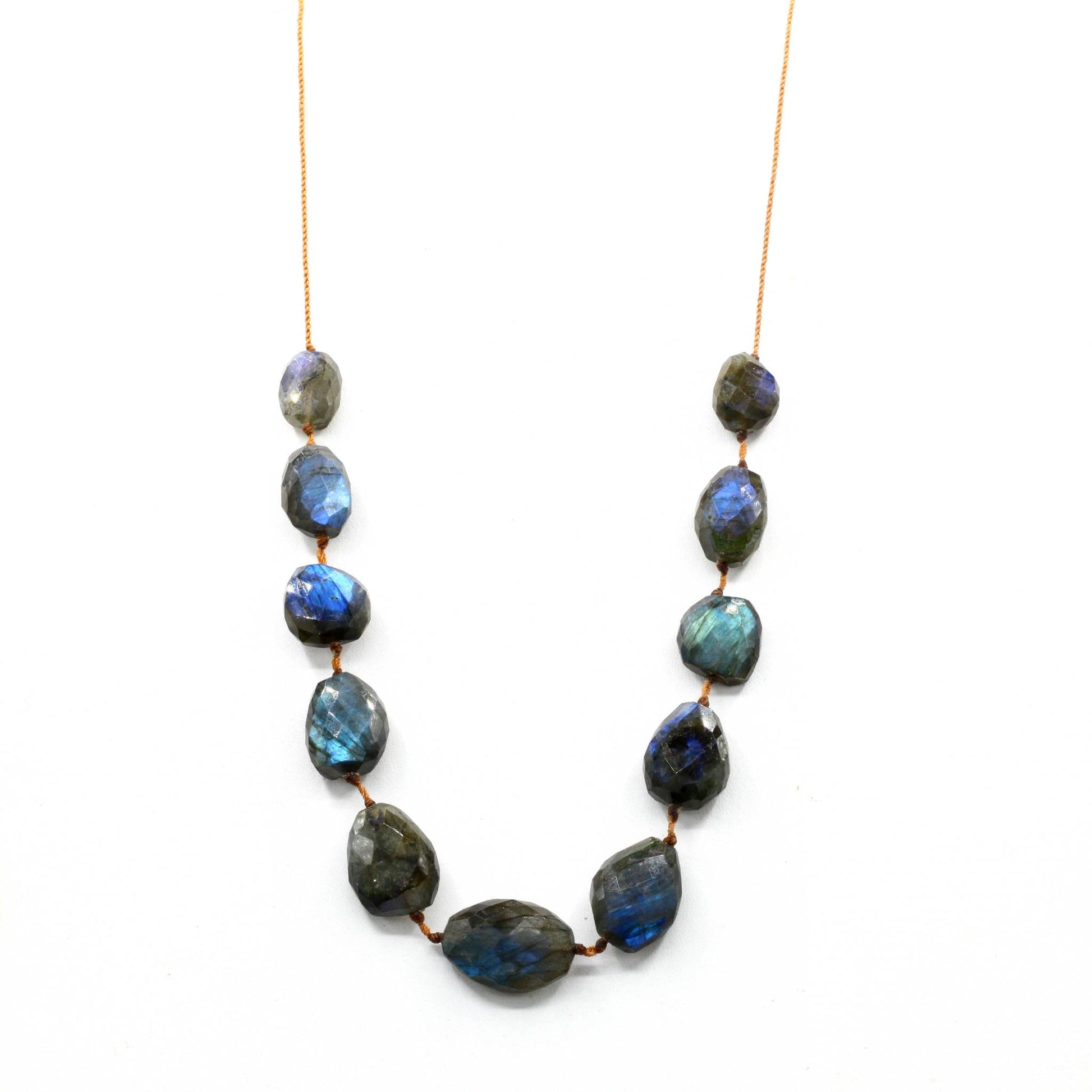 Lena Skadegard Jewels | Floating Labradorite Gemstone Tassel Necklace | Firecracker