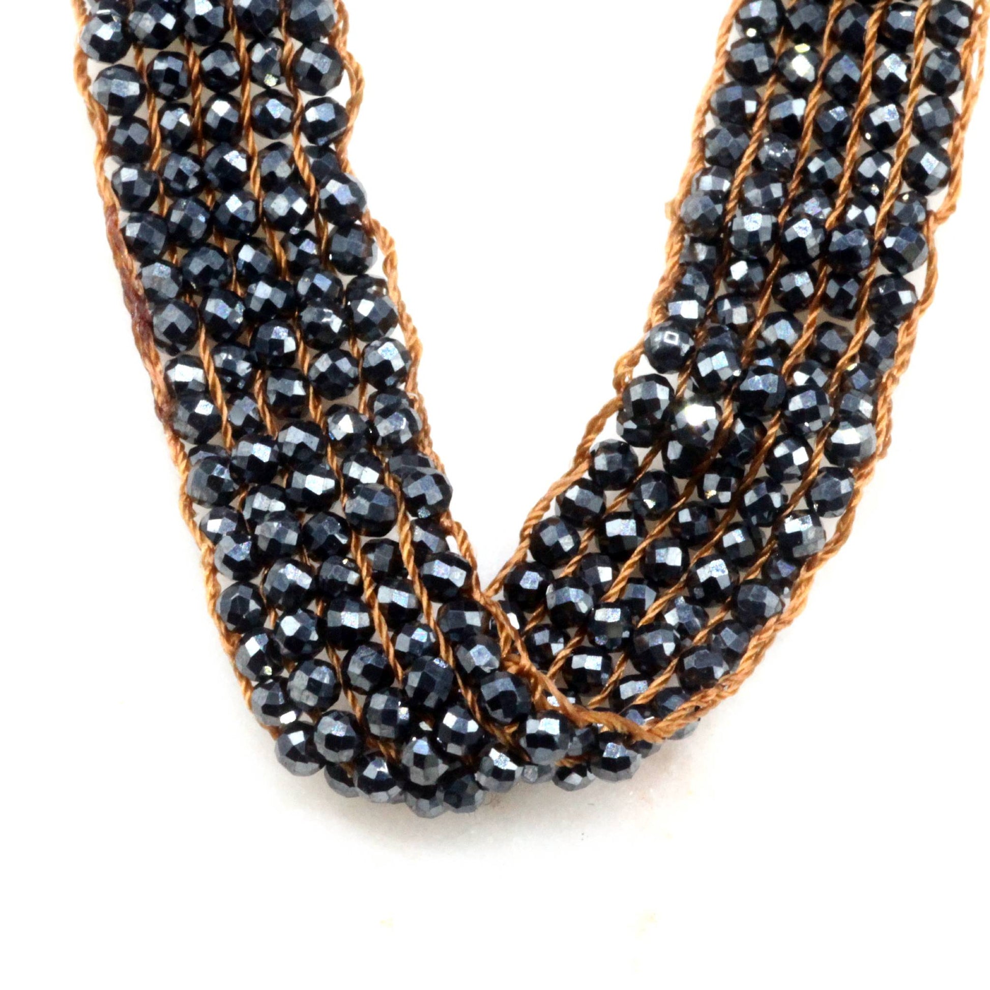 Lena Skadegard Jewels | Hematite Crochet Tassel Bracelet | Firecracker