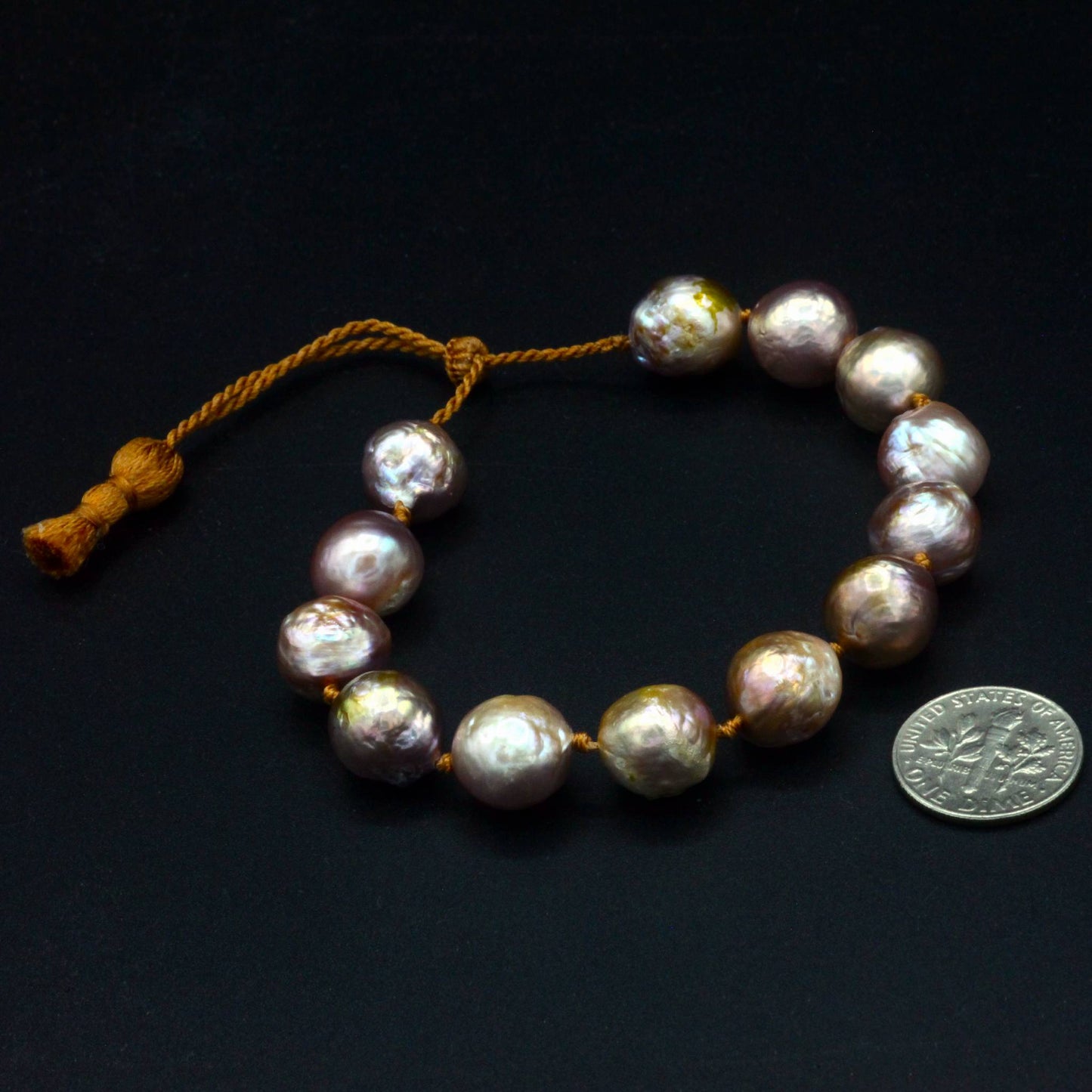 Lena Skadegard Jewels | Knotted Baroque Pearl Tassel Bracelet | Firecracker