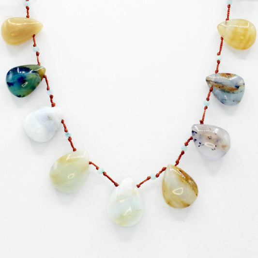 Lena Skadegard Jewels | Floating Peruvian Opal + 9k Gold Gemstone Necklace | Firecracker