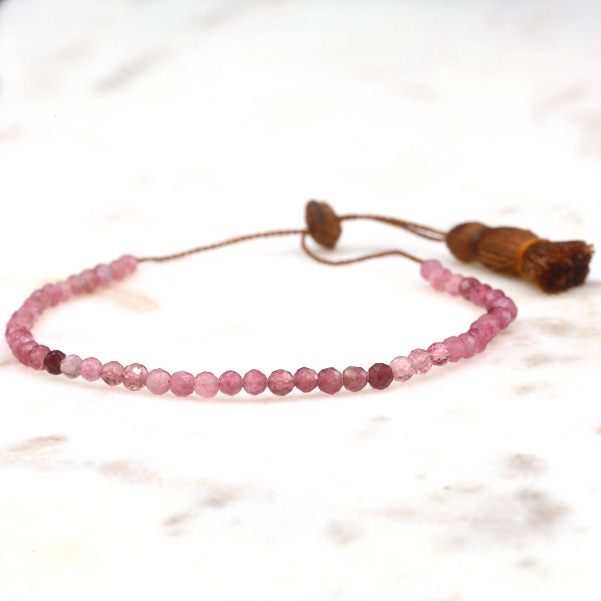 Lena Skadegard Jewels | Pink Tourmaline Gemstone Tassel Bracelet | Firecracker