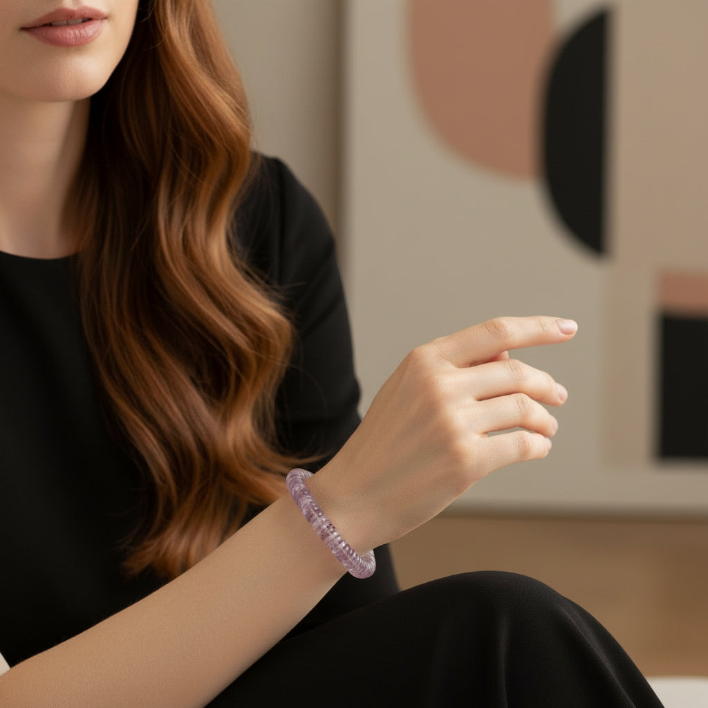 Lena Skadegard Jewels | Purple Amethyst Gemstone Tassel Bracelet | Firecracker