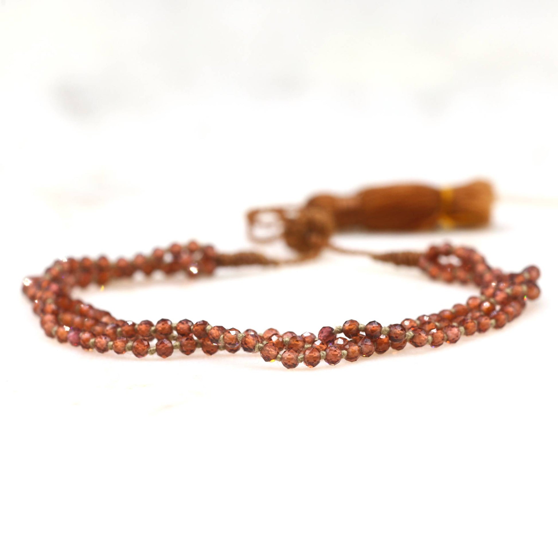 Lena Skadegard Jewelry | Red Garnet Gemstone Tassel Bracelet | Firecracker