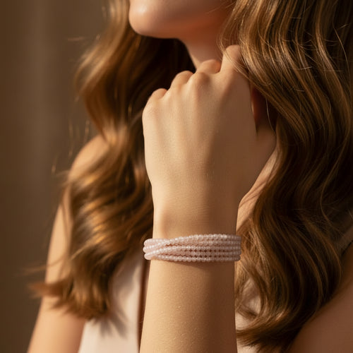 Lena Skadegard Jewelry | Rose Quartz Gemstone Tassel Bracelet | Firecracker
