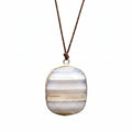 Margaret Solow Jewelry | Agate + Sterling Silver Gemstone Drop Necklace | Firecracker