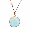 Margaret Solow Jewelry | Aquamarine + Brass Gemstone Drop Necklace | Firecracker