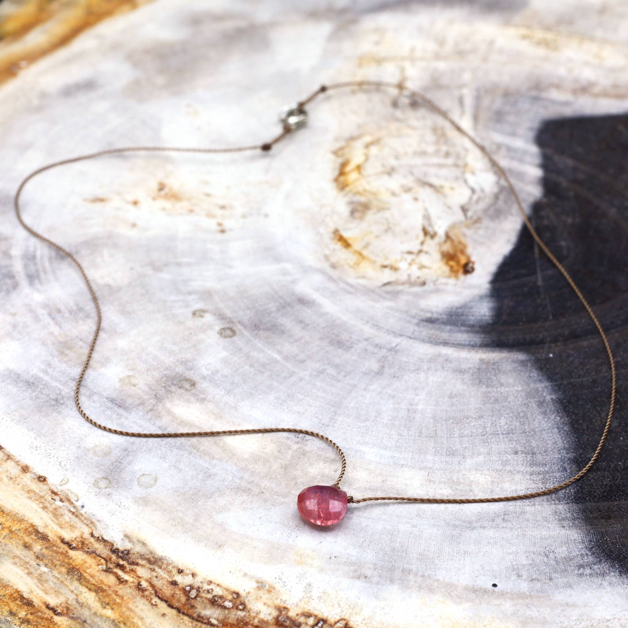 Margaret Solow Jewelry | Cherry Quartz "Zen Gem" Necklace | Firecracker
