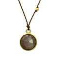 Margeret Solow Jewelry | Chocolate Moonstone + 18k Gold Drop Necklace | Firecracker