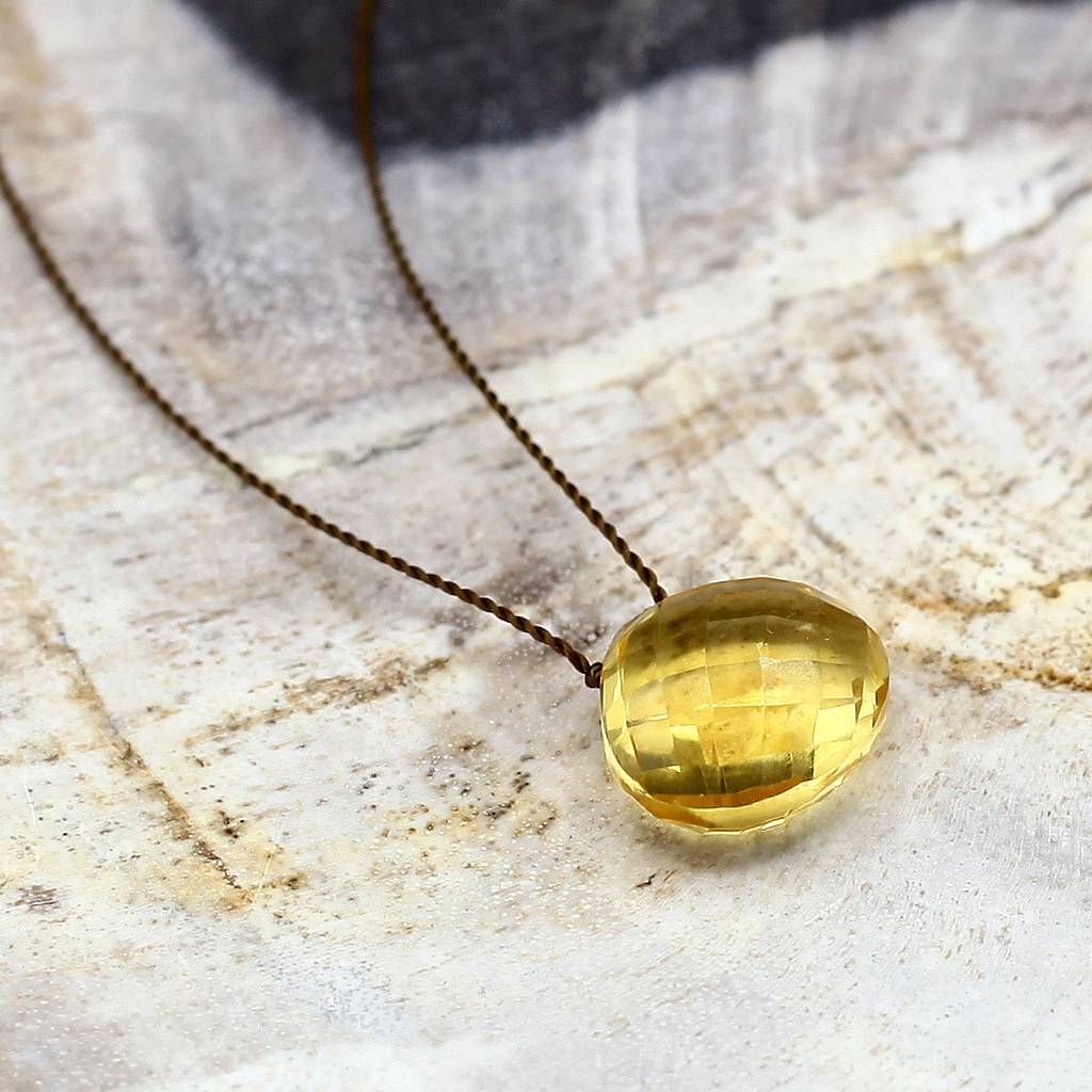 Margaret Solow Jewelry | Citrine "Zen Gem" Necklace | Firecracker