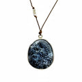 Margaret Solow Jewelry | Dendritic Opal + Sterling Silver Drop Necklace | Firecracker