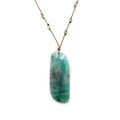 Margaret Solow Jewelry | Emerald + Sterling Silver Drop Necklace | Firecracker
