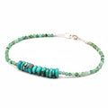Margaret Solow Jewelry | Emerald + Sleeping Beauty Turquoise Beaded Bracelet | Firecracker