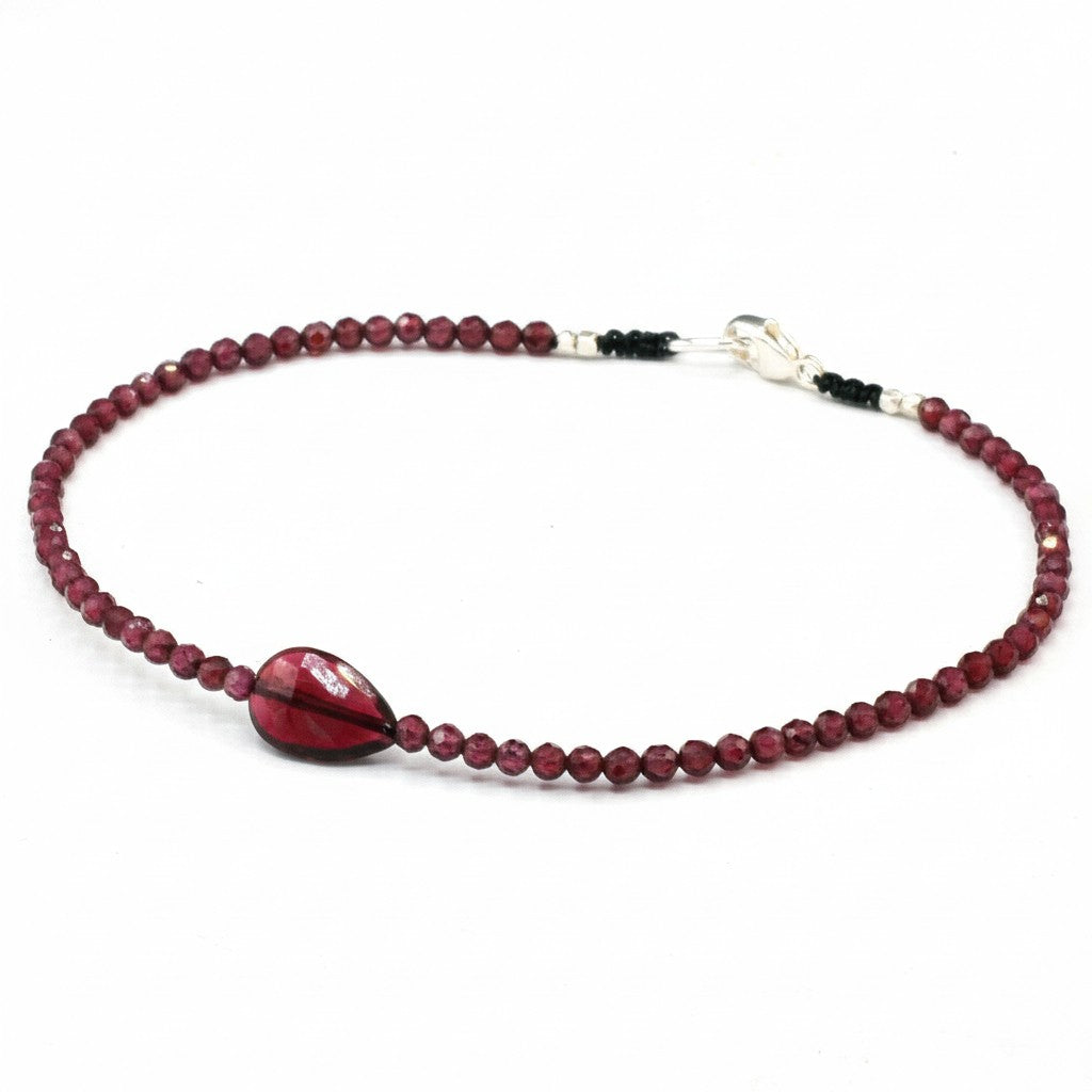 Margaret Solow Jewelry | Garnet + Tourmaline Beaded Bracelet | Firecracker