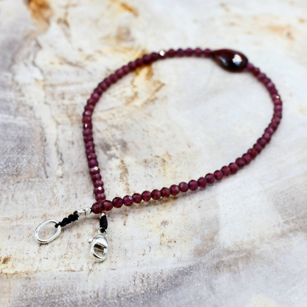 Margaret Solow Jewelry | Garnet + Tourmaline Beaded Bracelet | Firecracker