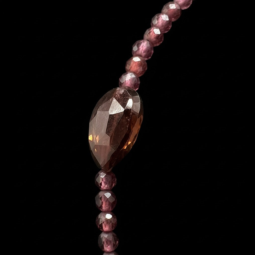 Margaret Solow Jewelry | Garnet + Tourmaline Beaded Bracelet | Firecracker