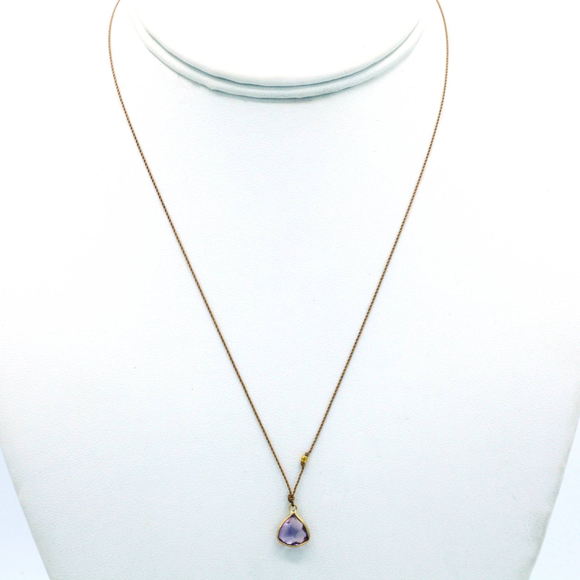 Margaret Solow Jewelry | Lavender Amethyst + 14k Gold Drop Necklace | Firecracker