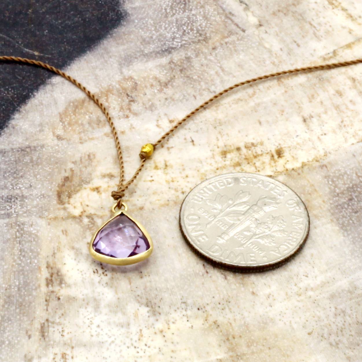 Margaret Solow Jewelry | Lavender Amethyst + 14k Gold Drop Necklace | Firecracker