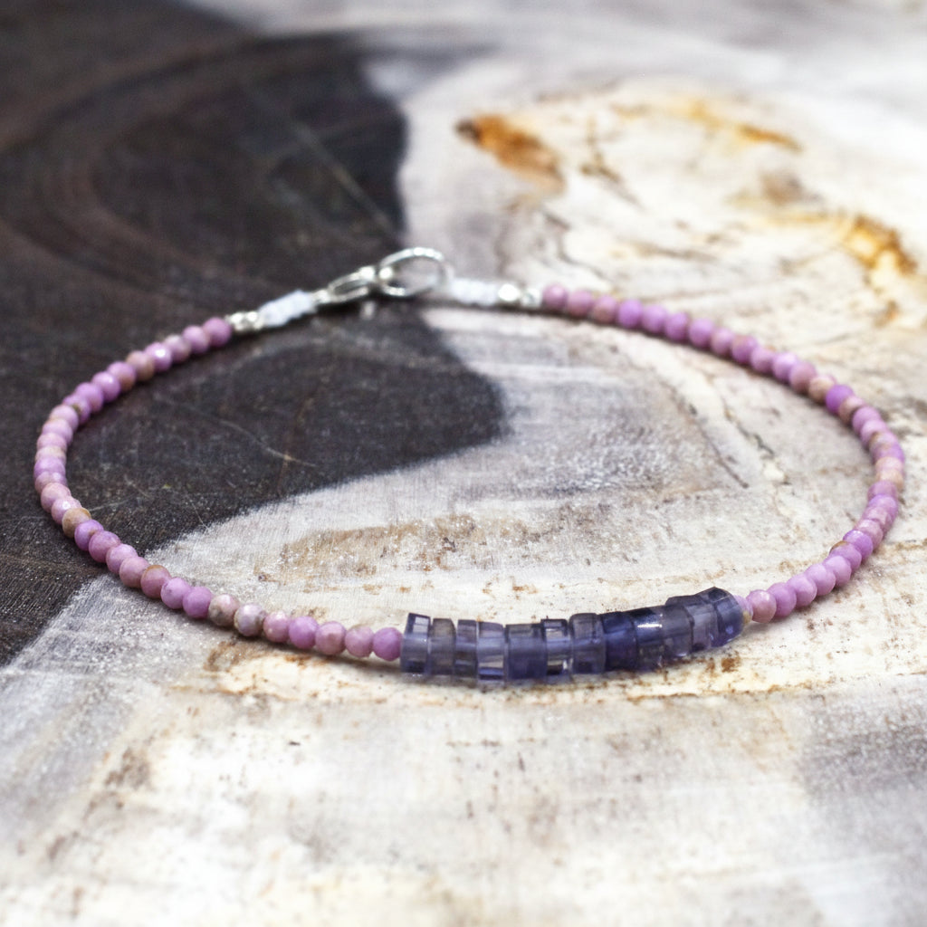 Margaret Solow Jewelry | Lavender Opal + Iolite Beaded Bracelet | Firecracker