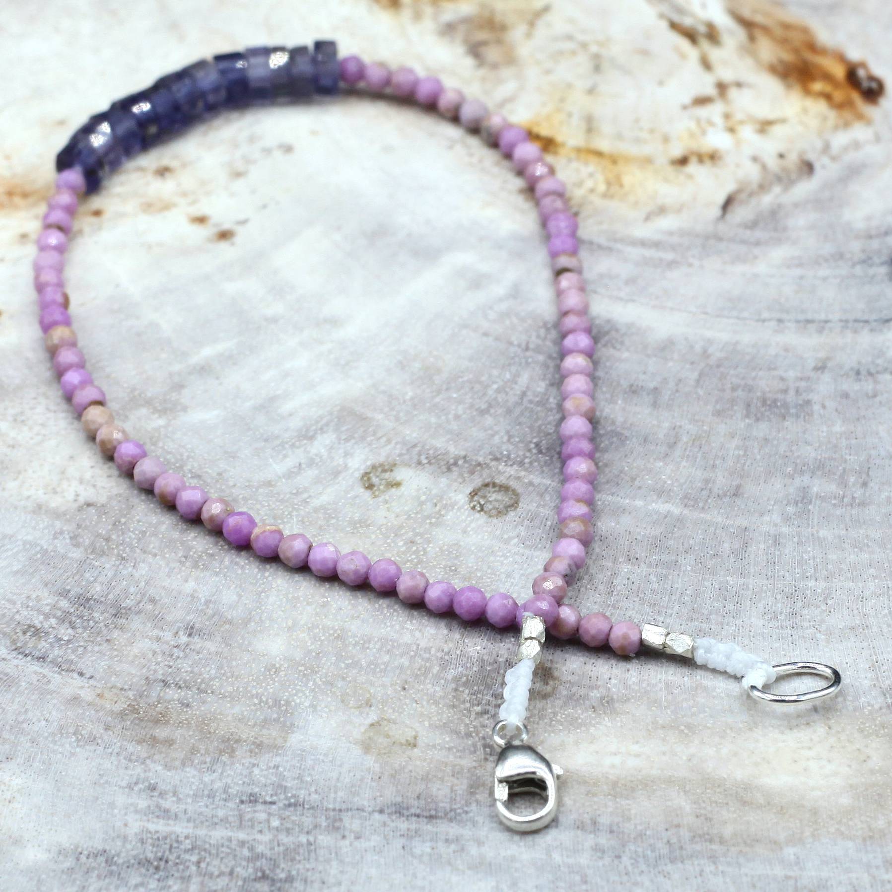 Margaret Solow Jewelry | Lavender Opal + Iolite Beaded Bracelet | Firecracker