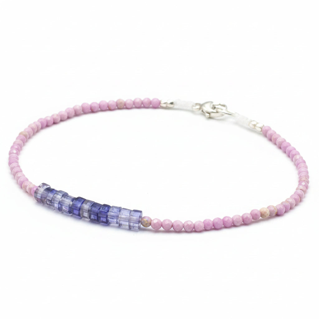 Margaret Solow Jewelry | Lavender Opal + Iolite Beaded Bracelet | Firecracker