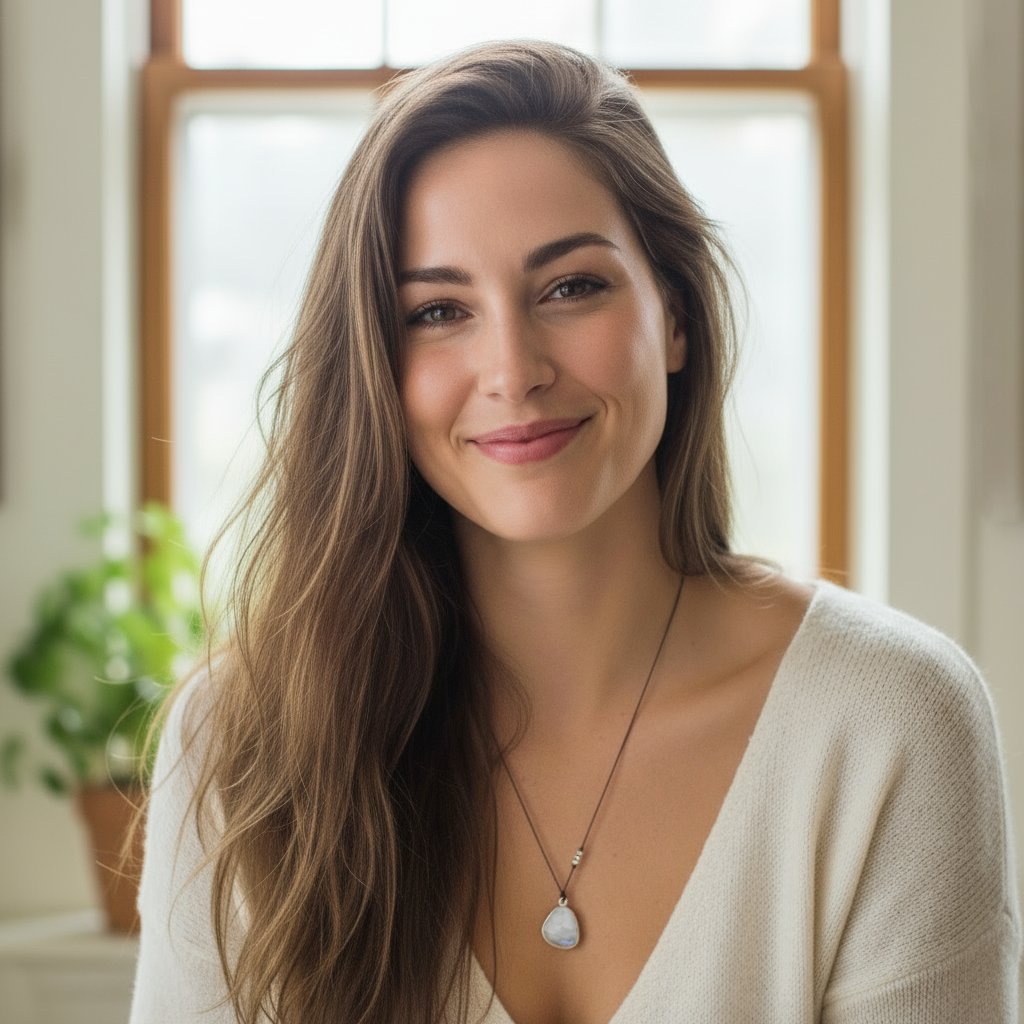 Margaret Solow Jewelry | Rainbow Moonstone Gemstone Necklace | Firecracker