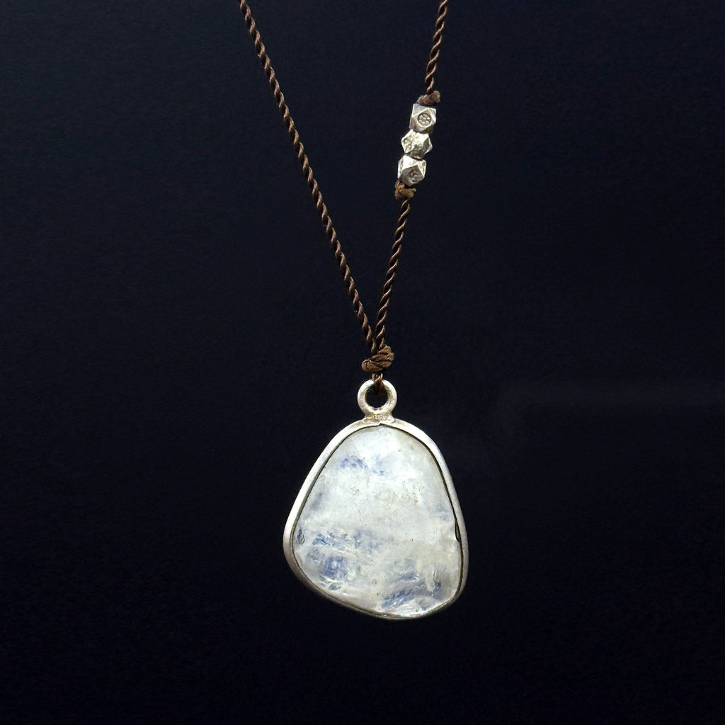 Margaret Solow Jewelry | Rainbow Moonstone Gemstone Necklace | Firecracker