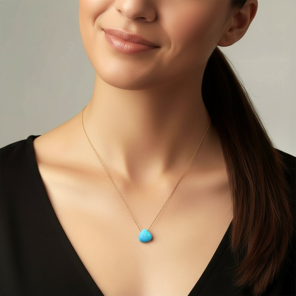 Margaret Solow Jewelry | Sleeping Beauty Turquoise "Zen Gem" Necklace | Firecracker