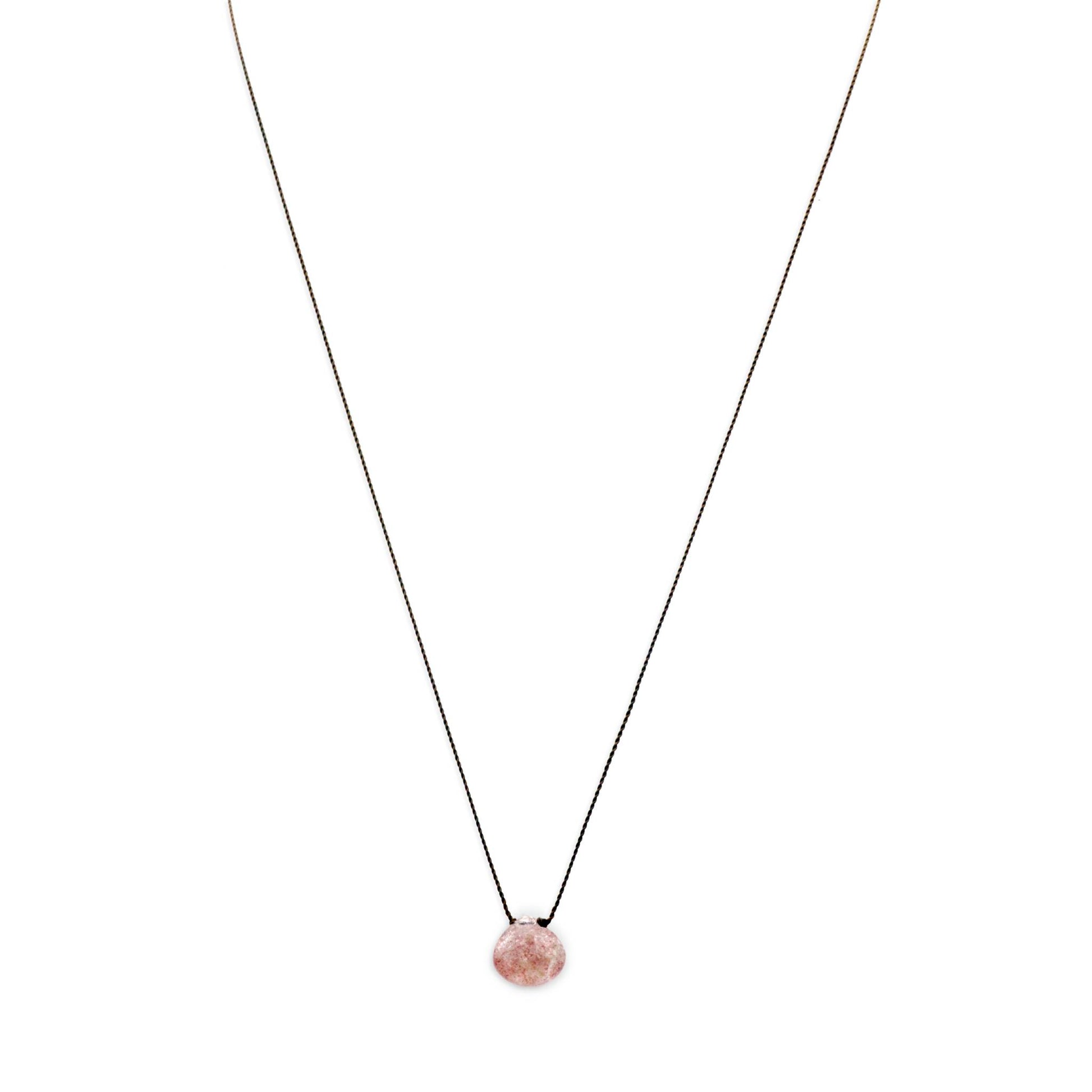 Margaret Solow Jewelry | Strawberry Quartz "Zen Gem" Necklace | Firecracker