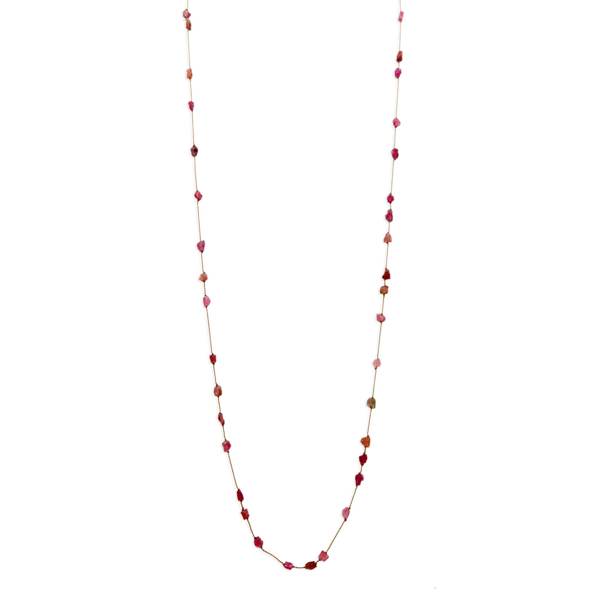 Margaret Solow Jewelry | Tourmaline Gemstone Strand Necklace | Firecracker