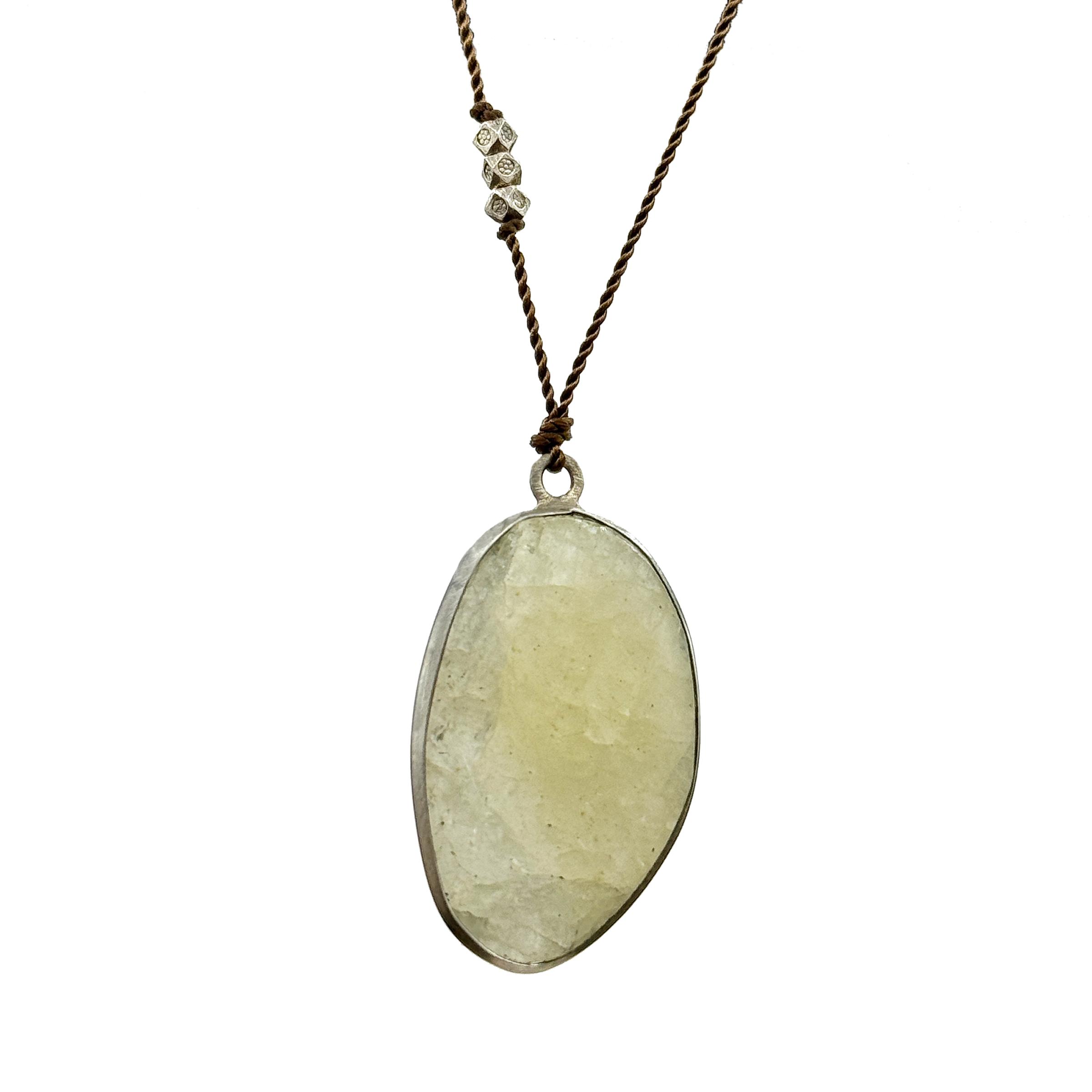 Margaret Solow Jewelry | Yellow Sapphire + Sterling Silver Drop Necklace | Firecracker