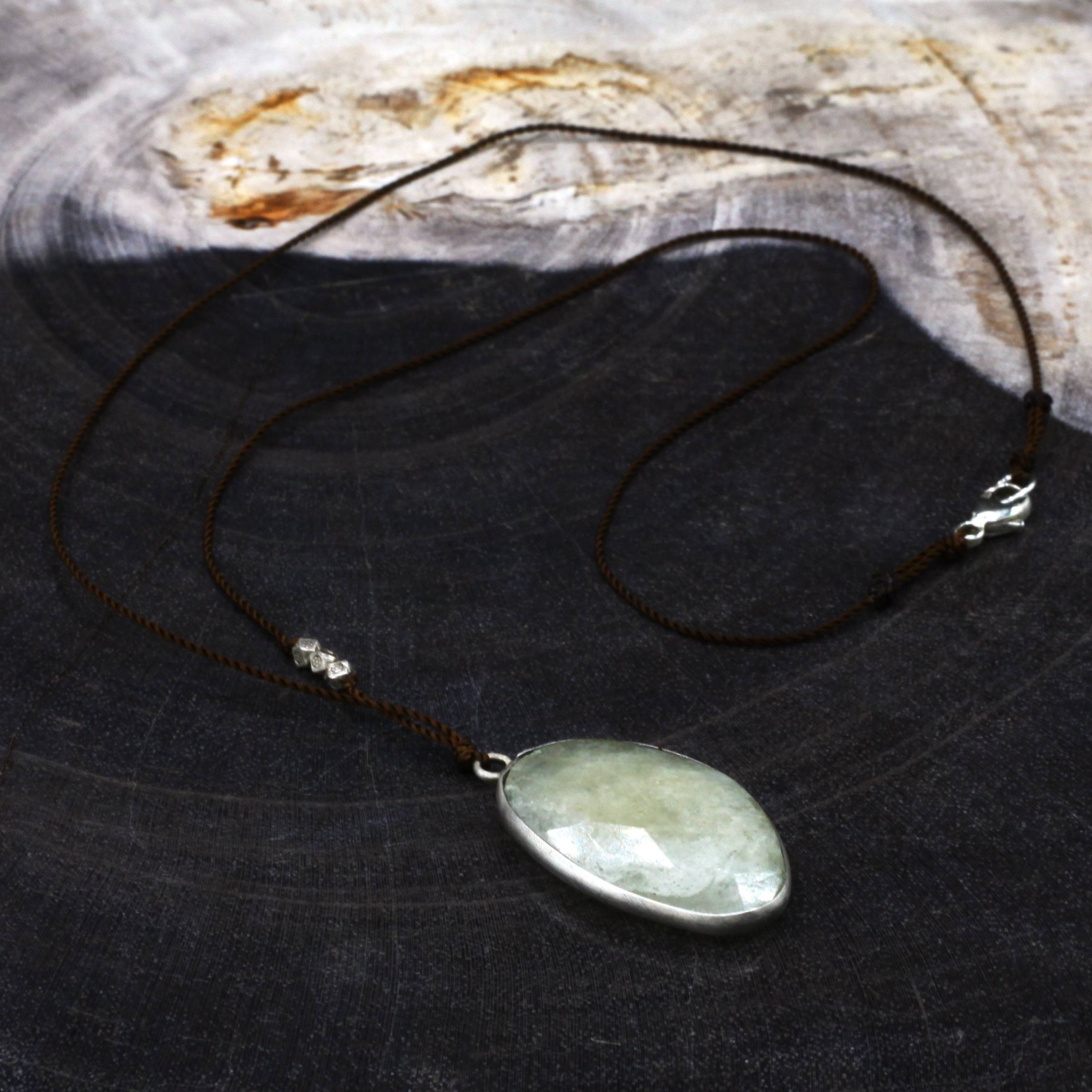 Margaret Solow Jewelry | Yellow Sapphire + Sterling Silver Drop Necklace | Firecracker